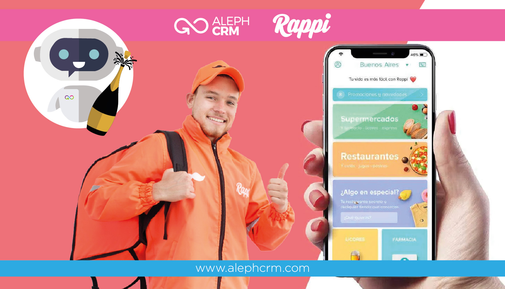 AlephCRM y Rappi, una alianza que promete el crecimiento del comercio electrónico de última milla